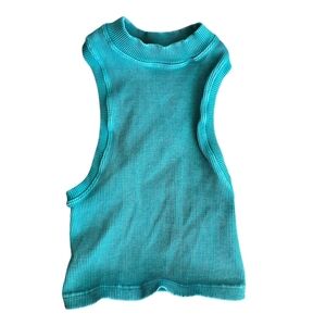 FP Movement Free Peoppe Turquoise Ribbed Crop Tank Top Size Xs